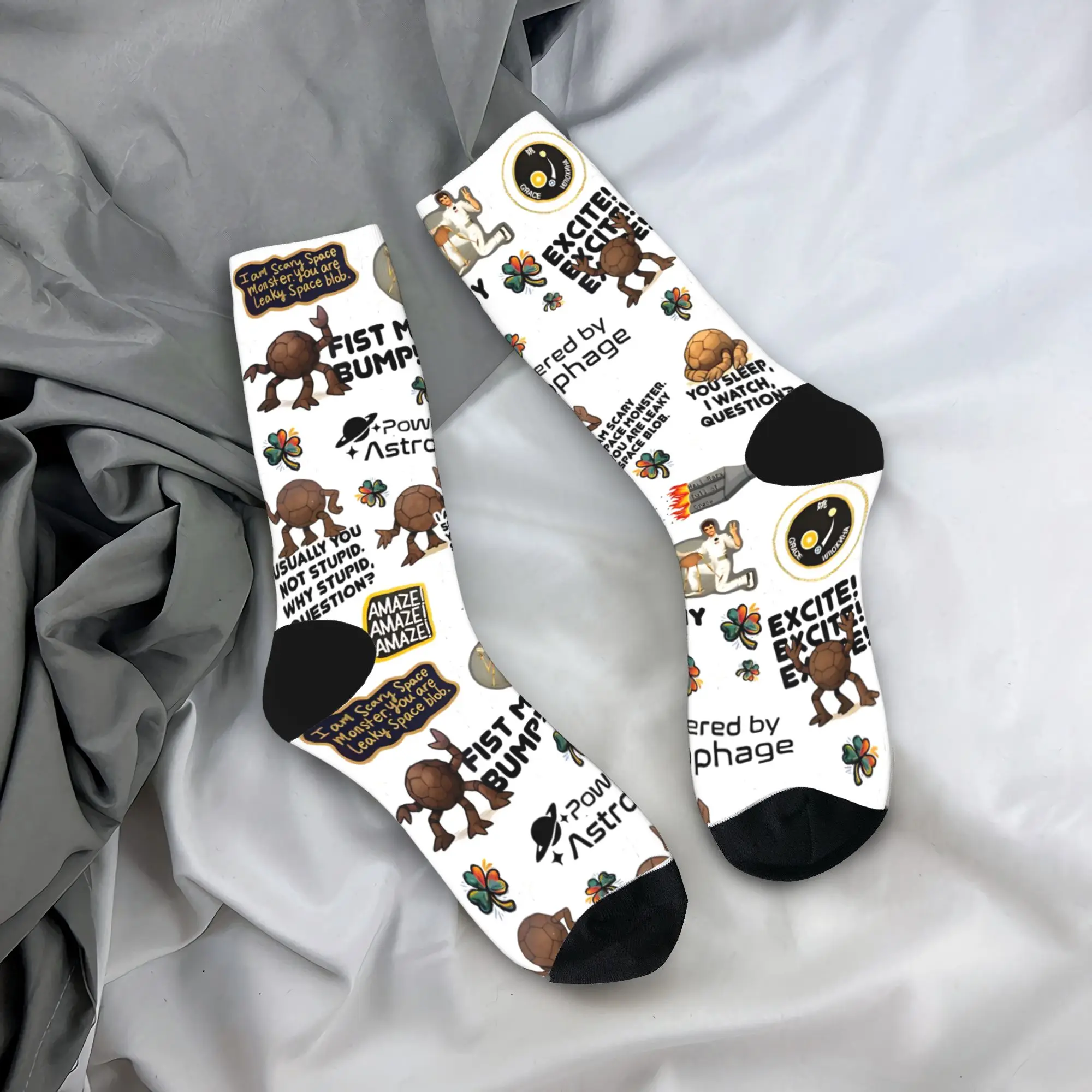 Vintage Project Hail Mary Powered By Astrophage Socks Spring  Stockings Modern Couple High Quality Socks Design Anti Sweat Socks