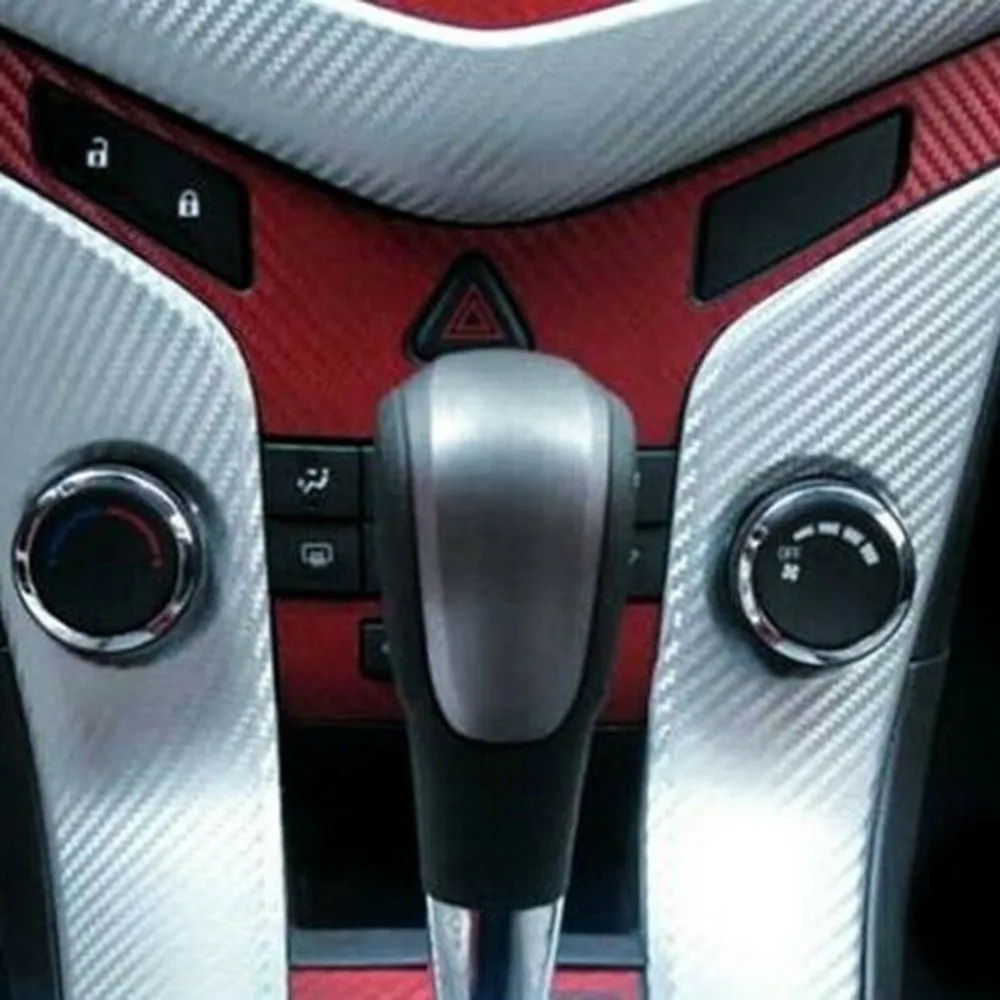 Wrap Car Carbon Fiber Sticker Panel Silver Sticker Vinyl 50x12Inch Carbon Fiber Center Console High Quality Wrap