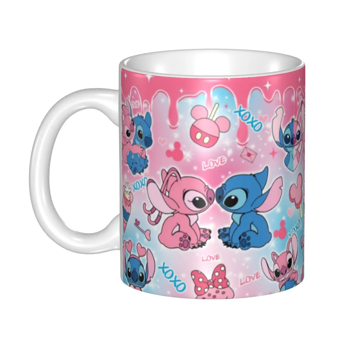 Tazas de Café de Cerámica Personalizadas con Diseño de Lilo y Stitch, Anime, Manga, para Té y Leche