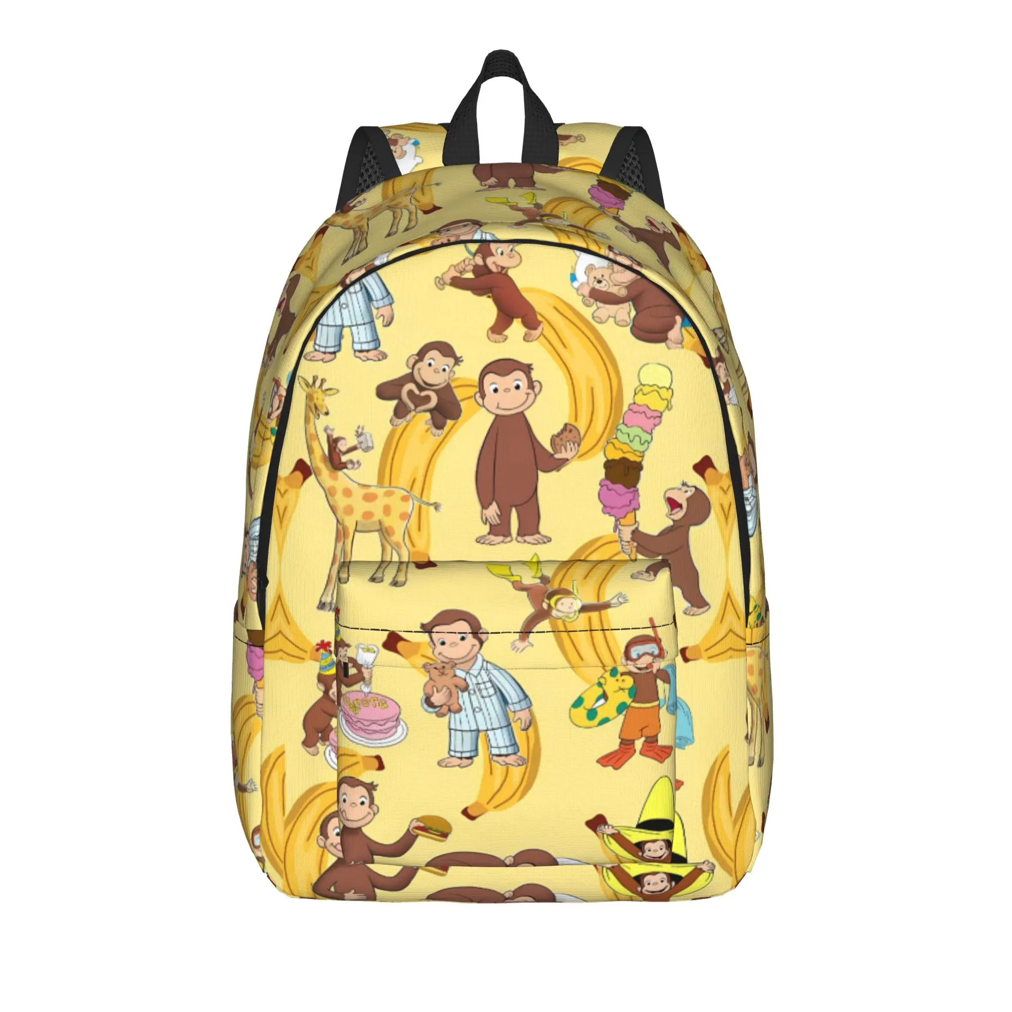 C-Curious George Backpack Student  Pattern Backpacks Polyester Casual High School Bags Travel High Quality Rucksack