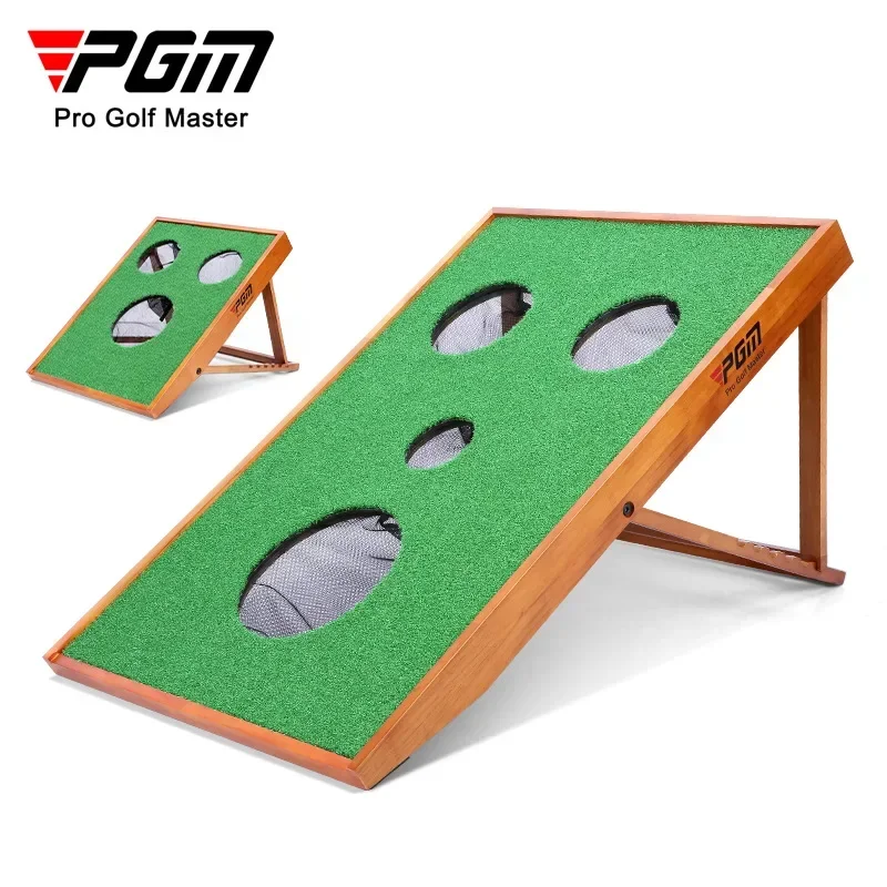 PGM indoor golf practice net, multi-objective solid wood with grass cutting net, adjustable height storage and portability