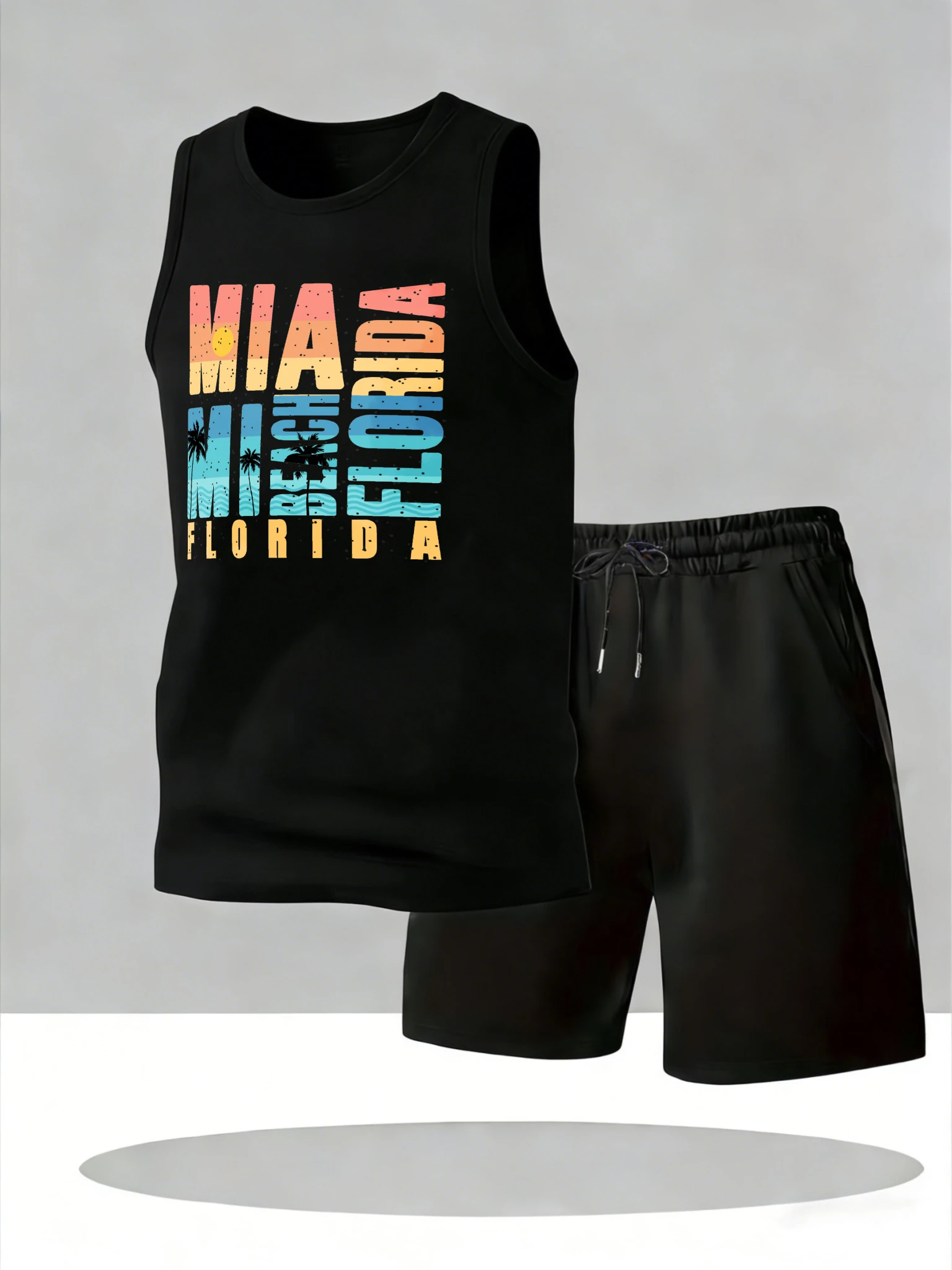 

Men's Tank Top Sets 2026 Summer Quick drying running crewneck oversize sweat suit men's suits Breathable sports beach