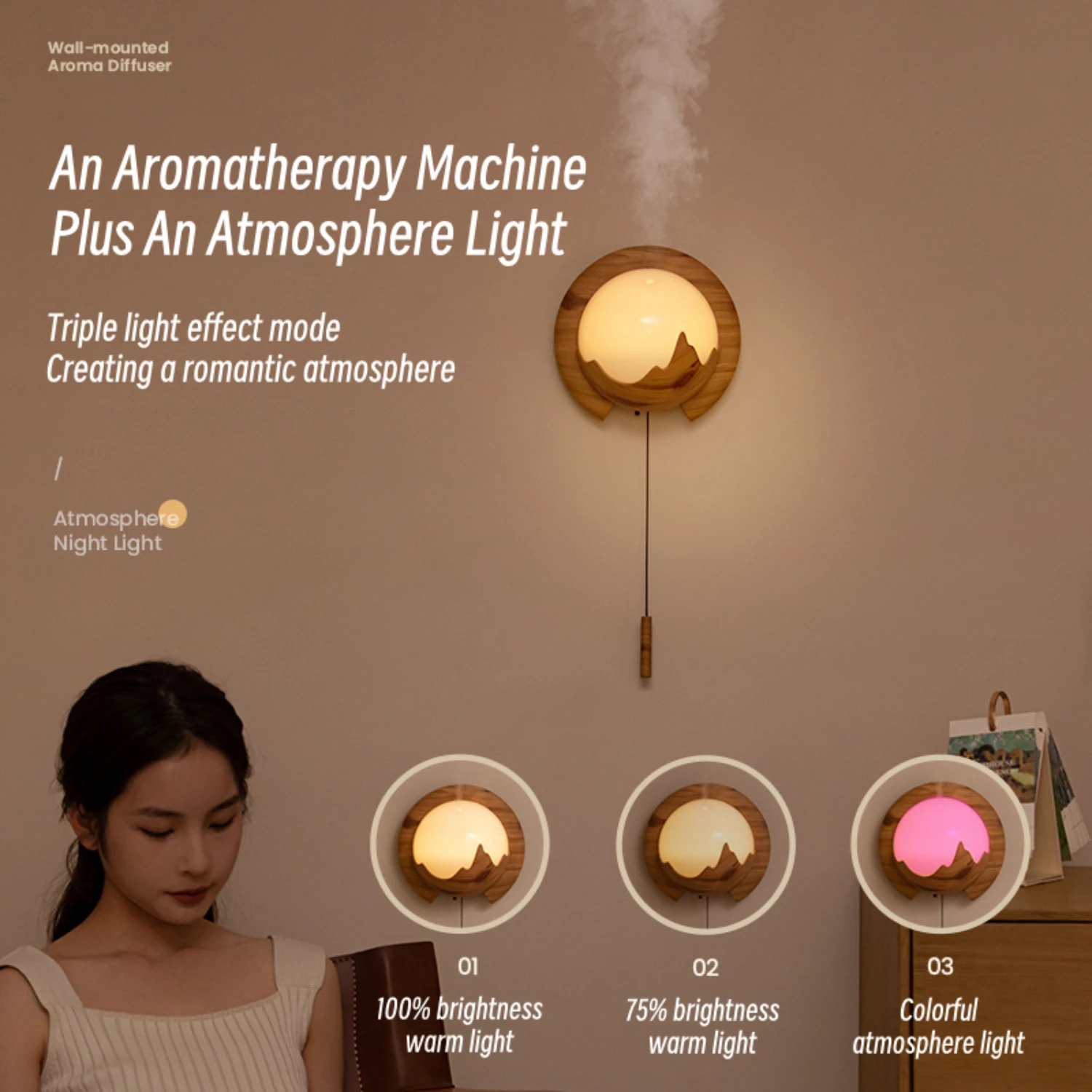 

Aromatherapy Essential Oil Diffuser Wall Mounted USB Remote Control Fragrance Air Humidifier