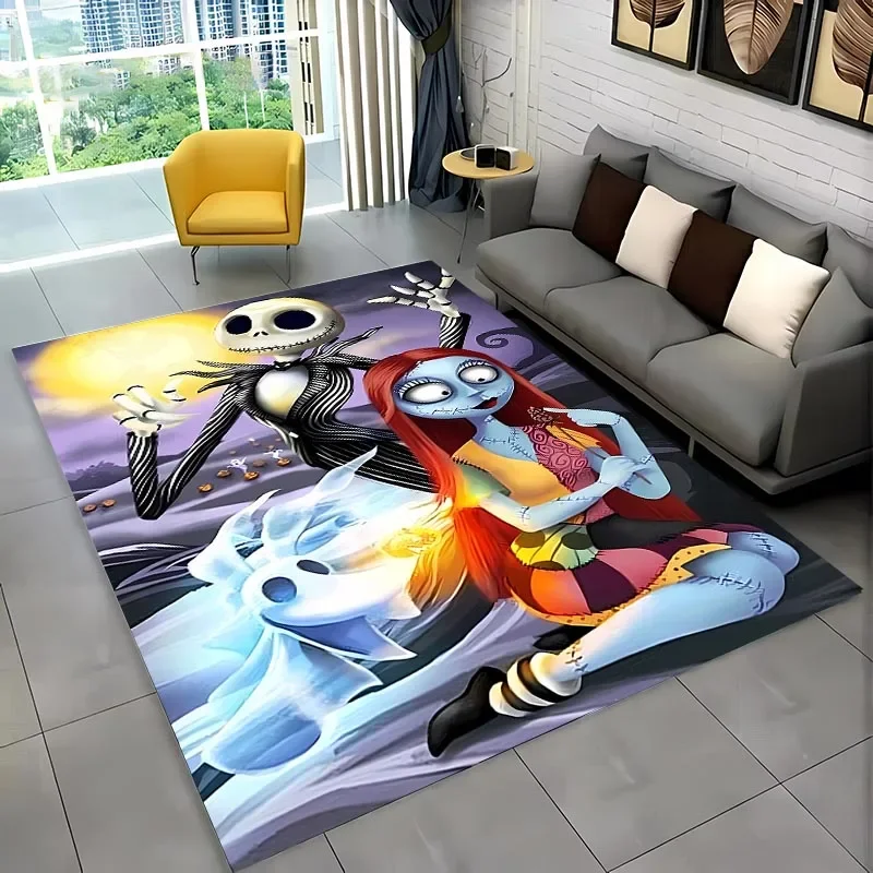 The Nightmare Before Christmas 3D Cartoon Area Rug Rug Living Room Tapete for Bedroom Sofa Doormat Decor,Kid's Non-slipFloor Mat