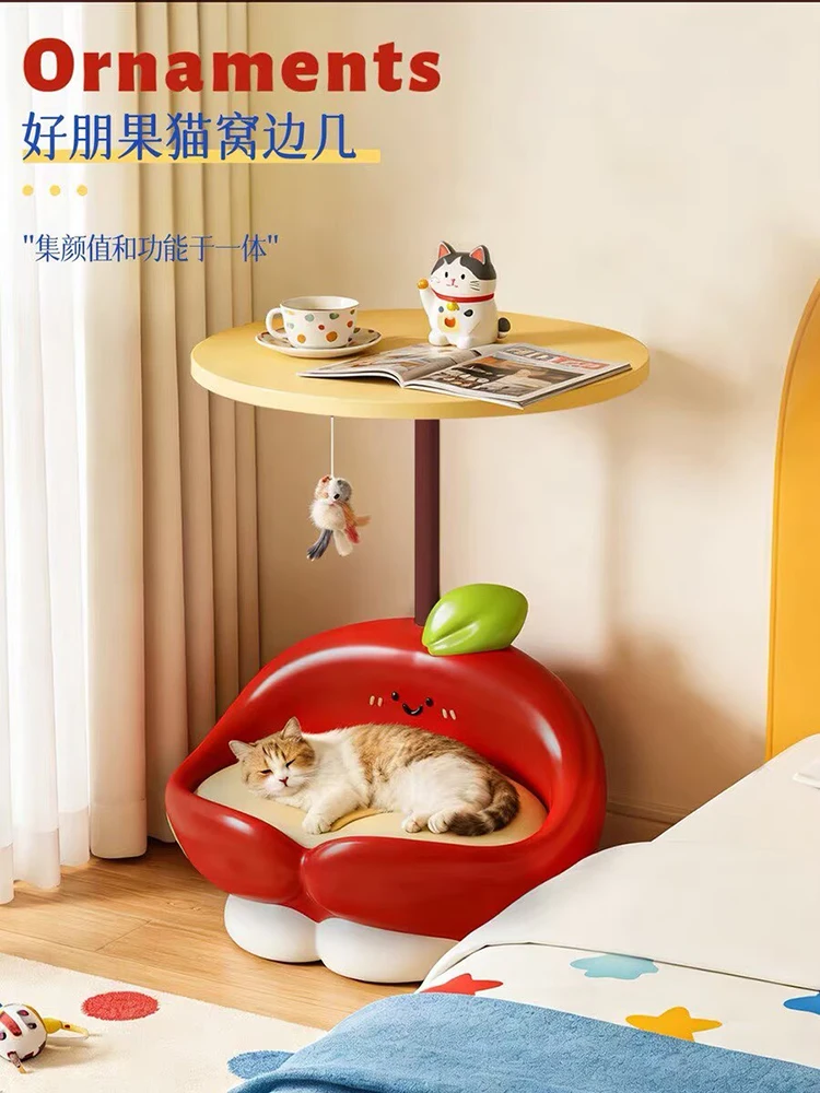 Home Decor Cat Nest Statues Side Table Bedside Table Creative Children's Room Storage Rack Sofa Cartoon Shelf Housewarming Gifts
