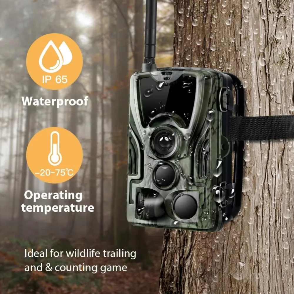 

4G SMS MMS SMTP Trail Hunting Camera 20MP 1080P Cameras HC801LTE-AA Cellular Wild Surveillance no lithium battery