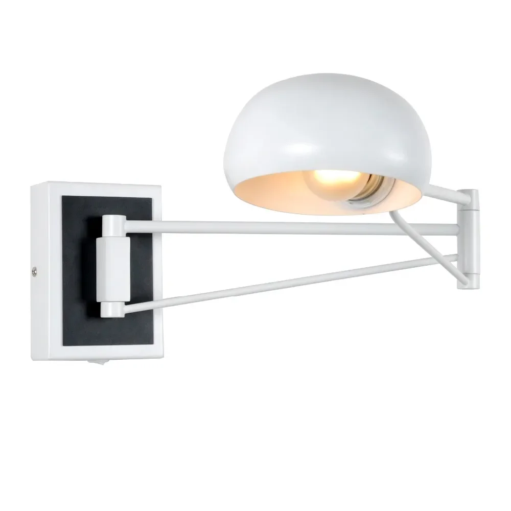 luz de parede ajustavel swing arm plug in black sconces cord luminaria de leitura lampadas do quarto 01