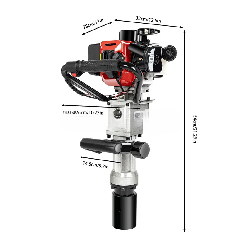 Heavy Duty 2 Stroke Pile Driver Gas Post Hammer Farm Fence Garden Tool, 32.7CC