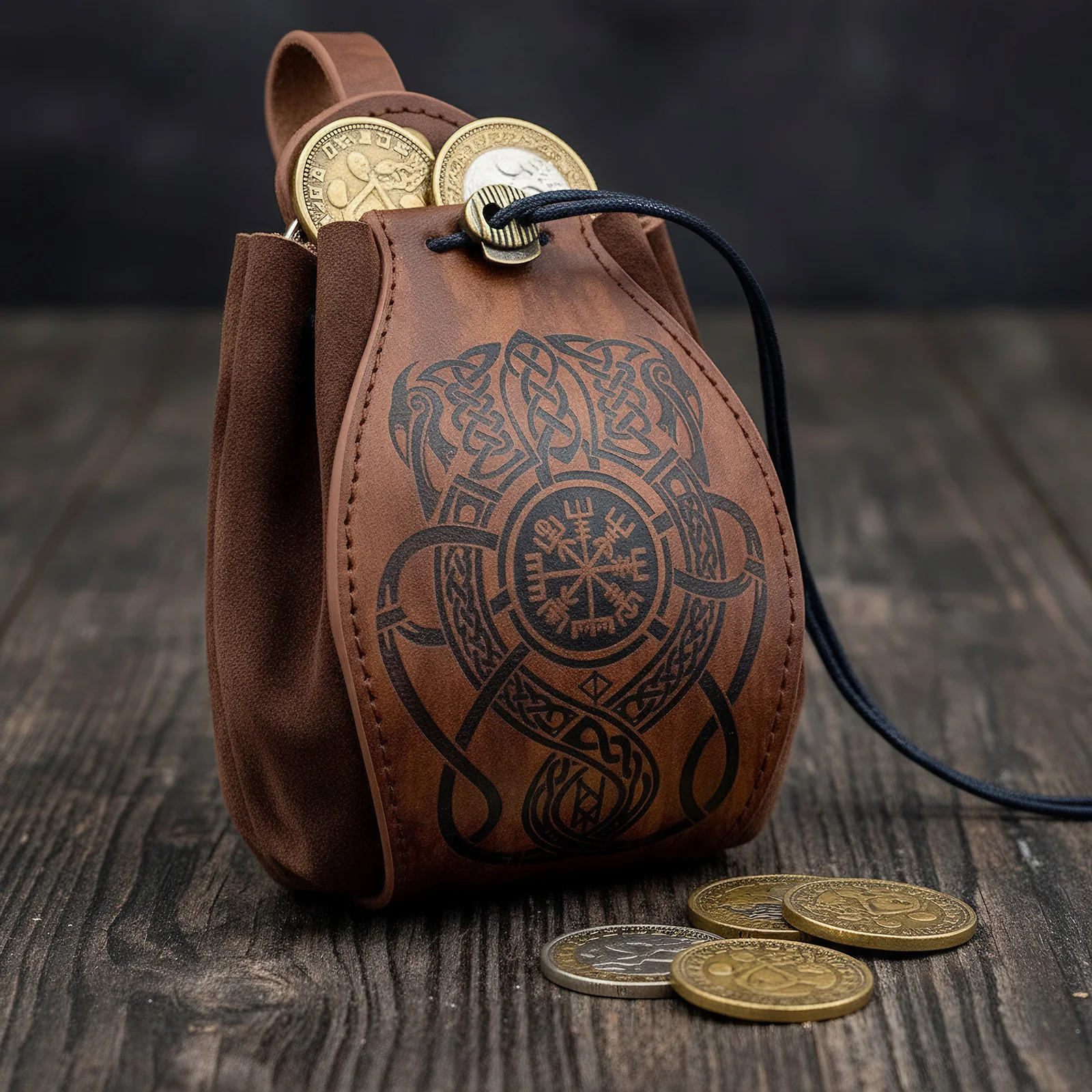 

Мешочек для хранения игральных костей из искусственной кожи с завязками и кнопкой, лоток для игральных костей, украшений, монет и мелких аксессуаров