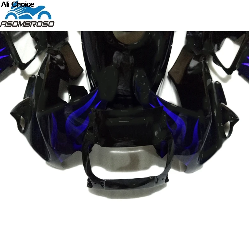 

fairings Fit For Honda CBR600 F2 1991 1992 1993 1994 Fairing Kit cbr 600 91 92 93 94 Black Blue flames W99