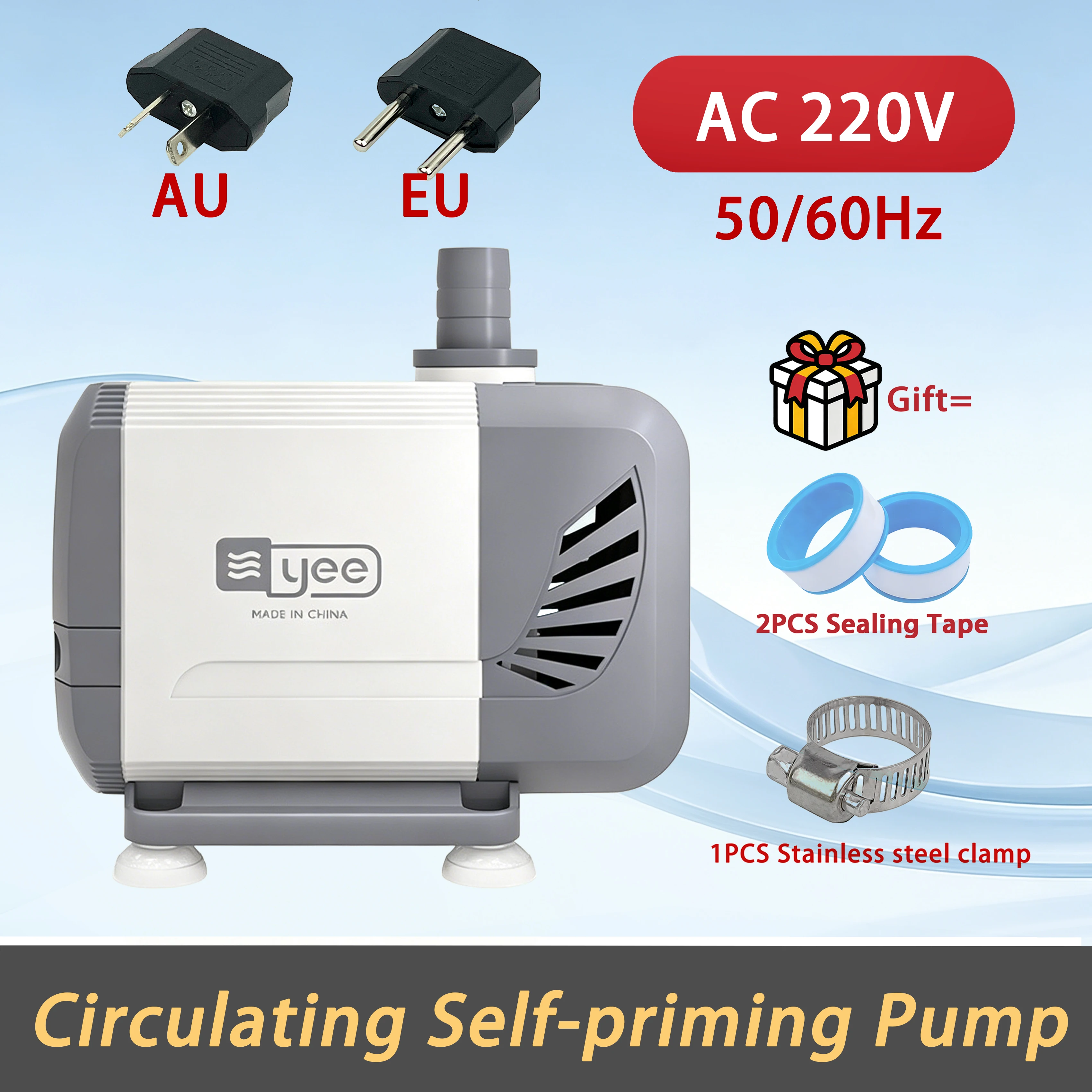 

Aquarium Circulation Filter Pump, Side Suction Feces Pump, Fish Pond Suction Pump, Multi-functional Silent Submersible Pump