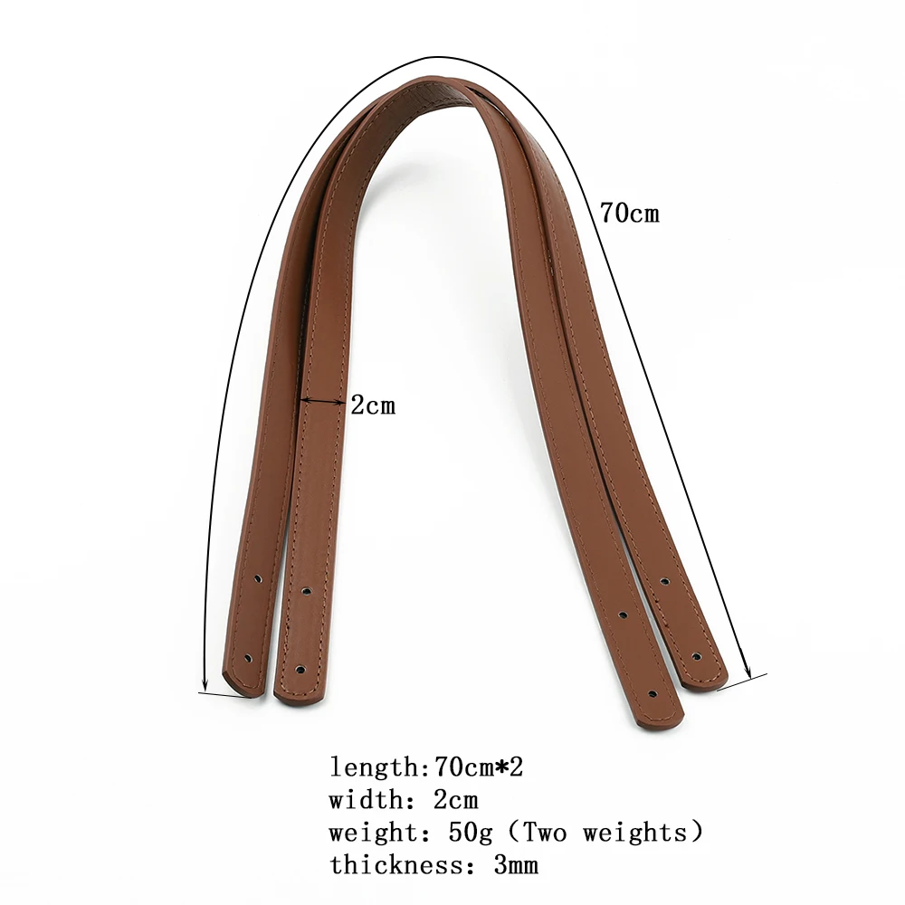 1 Pair 70cm PU Leather Purse Strap Handbag Handle Replacement Shoulder Handbag DIY Solid Color Sewing Strap Bag Accessories