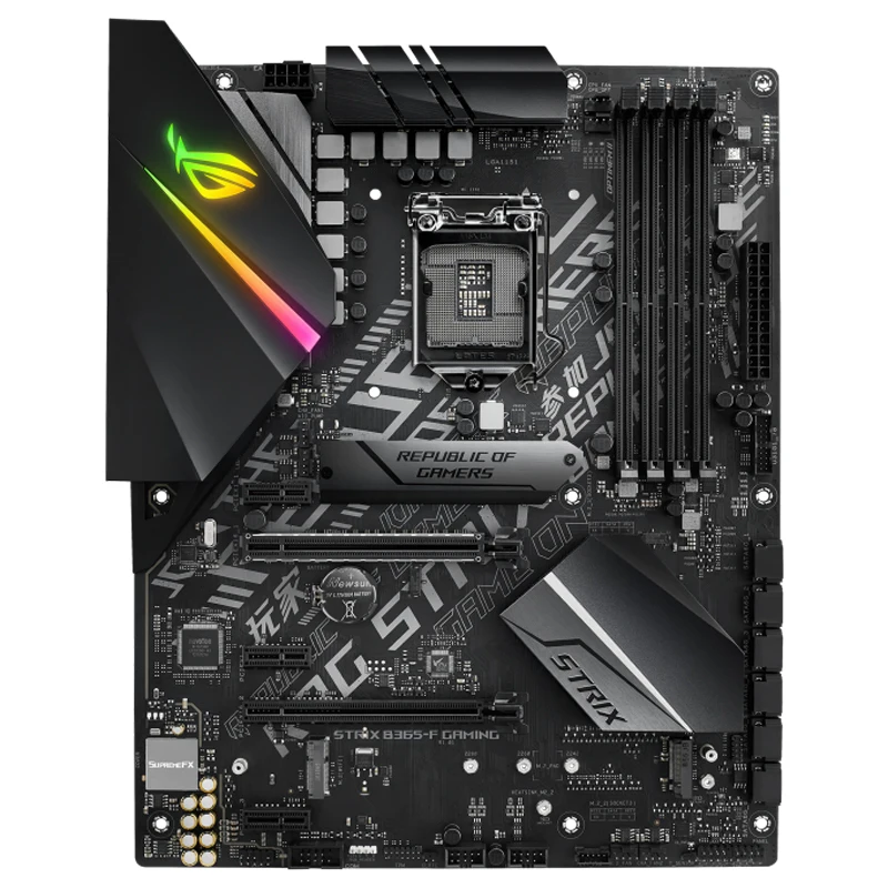 Used ASUS ROG STRIX B365-F GAMING motherboard with Aura Sync RGB LGA-1151 B365 ATX Gaming Motherboard