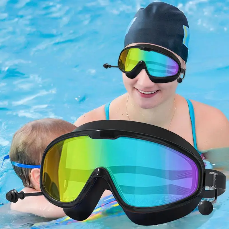 Gafas de natación antivaho, gafas de natación ajustables con vista amplia, gafas de piscina HD, gafas de natación antivaho para adultos y jóvenes