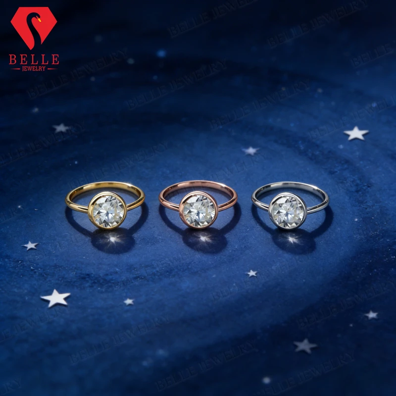 

Кольцо с круглым камнем из муассанита 3 карата D, белое золото S925, желтое золото, розовое золото, классические роскошные женские ювелирные изделия, повседневная мода