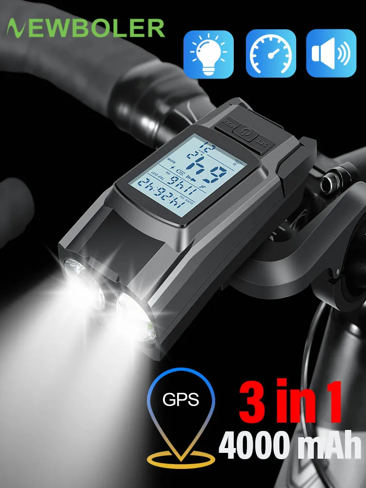AliExpress NEWBOLER GPS Wireless Code Table Speaker Light Three in One Five-star Positioning Long Endurance High Brightness Riding bicycle light