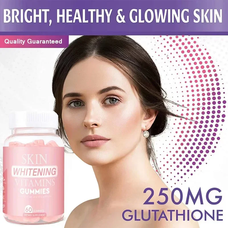 Glutathione gummy bears supplement vitamin whitening candy anti-aging and fade dark spots.