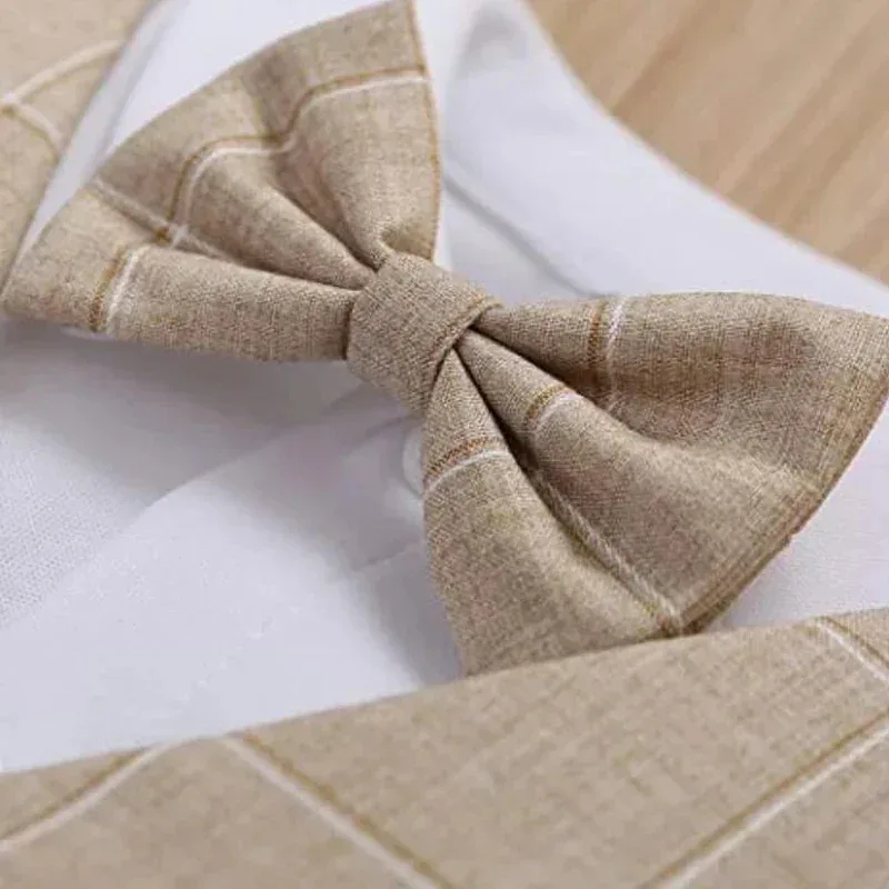 Abito da anniversario formale per neonato Gilet da ragazzo Pagliaccetto Abito scozzese per neonato Abbigliamento Set da 2 pezzi Completo da festa in cotone per bambino 3-24 M