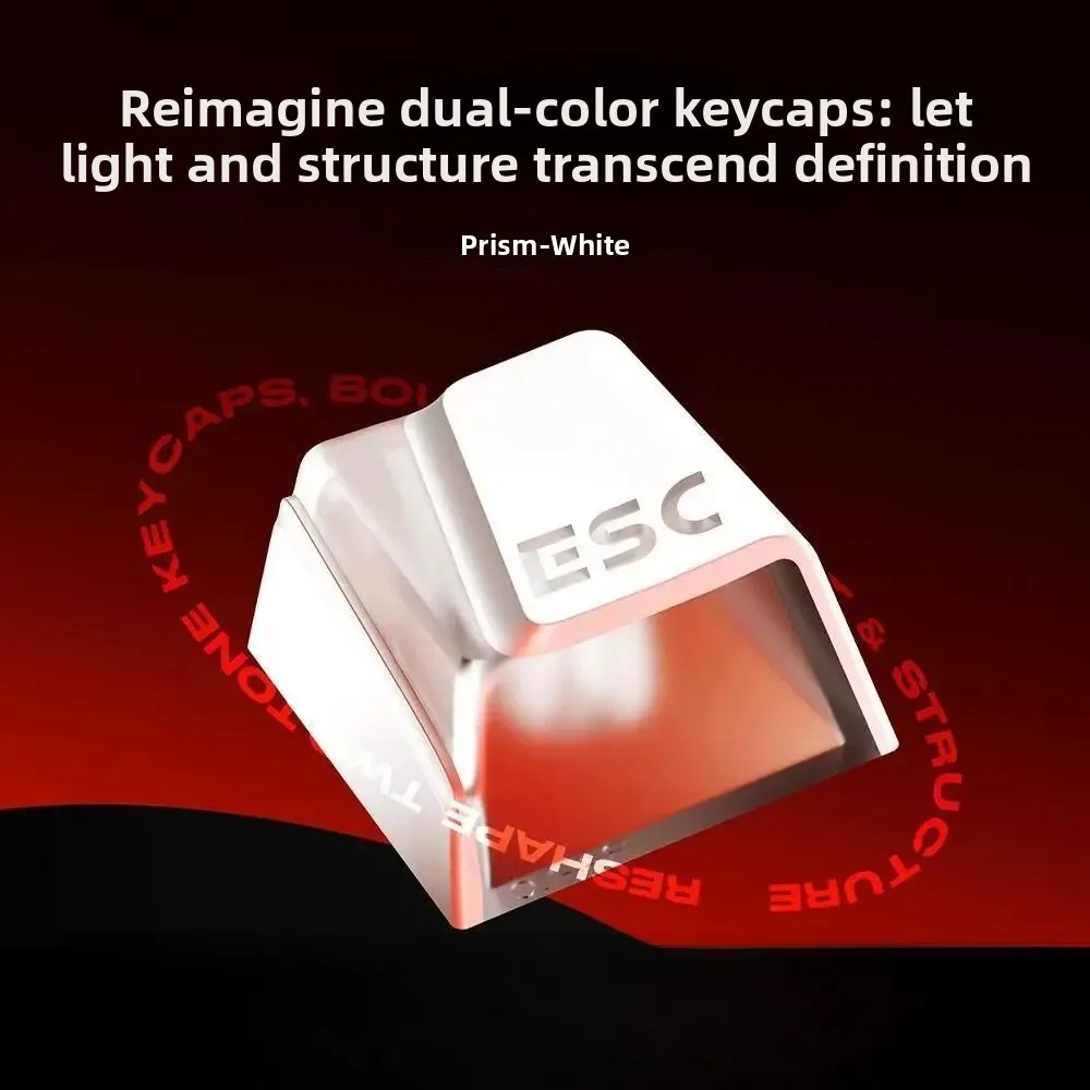 Prism Shine-Through Keycaps Custom Double-Shot Cherry Profile for MX Magnetic Switch Wooting Keyboards