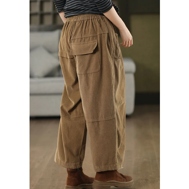 Mass Wass Japanische Mode Lose Streetwear Damen Klassische Cord Vintage Hosen Damen Fitness Punk Elastische Taille Hose