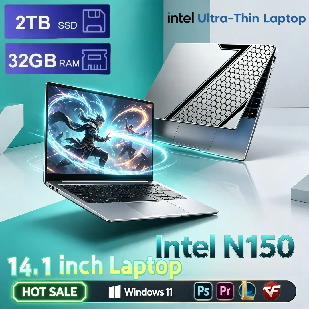 14.1 Inch High Performance Sleek Design Laptop Intel Core i9-10980HK 16/32GB RAM 1/2TB BIG SSD Bright Windows11 Portable