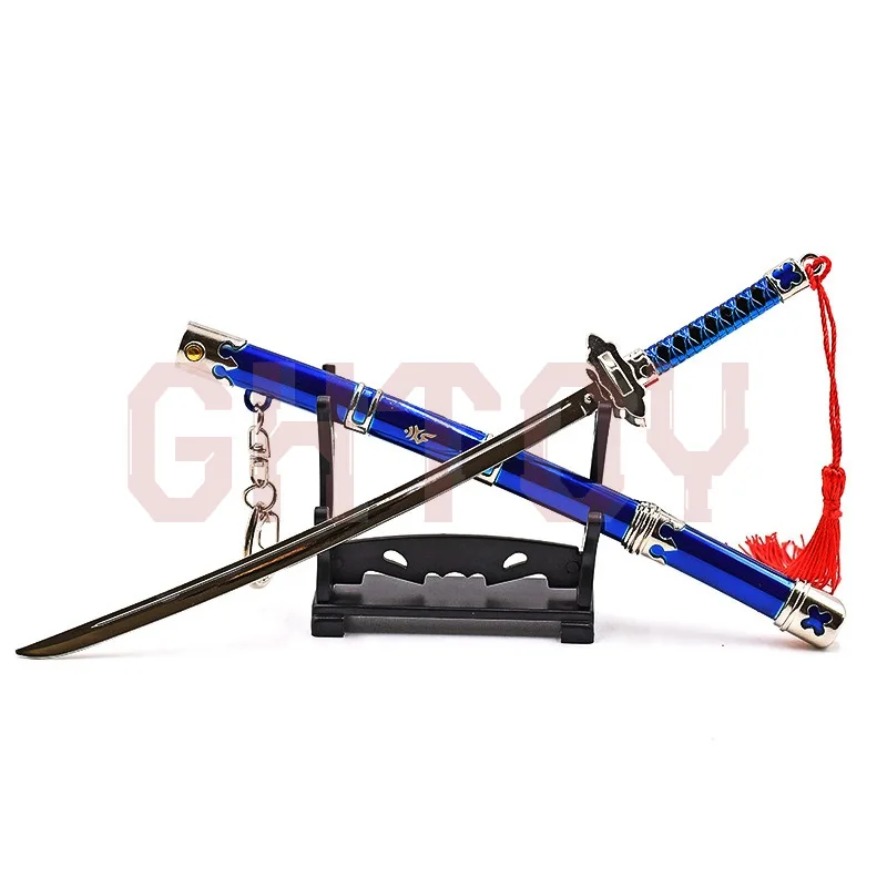 22 ซม./8.66in อะนิเมะเกม Exorcism มีด Aomura Lin Bouncing with Scabbard อาวุธทําด้วยมือรุ่น PROP เครื่องประดับ Uncut เดสก์ท็อปของเล่น