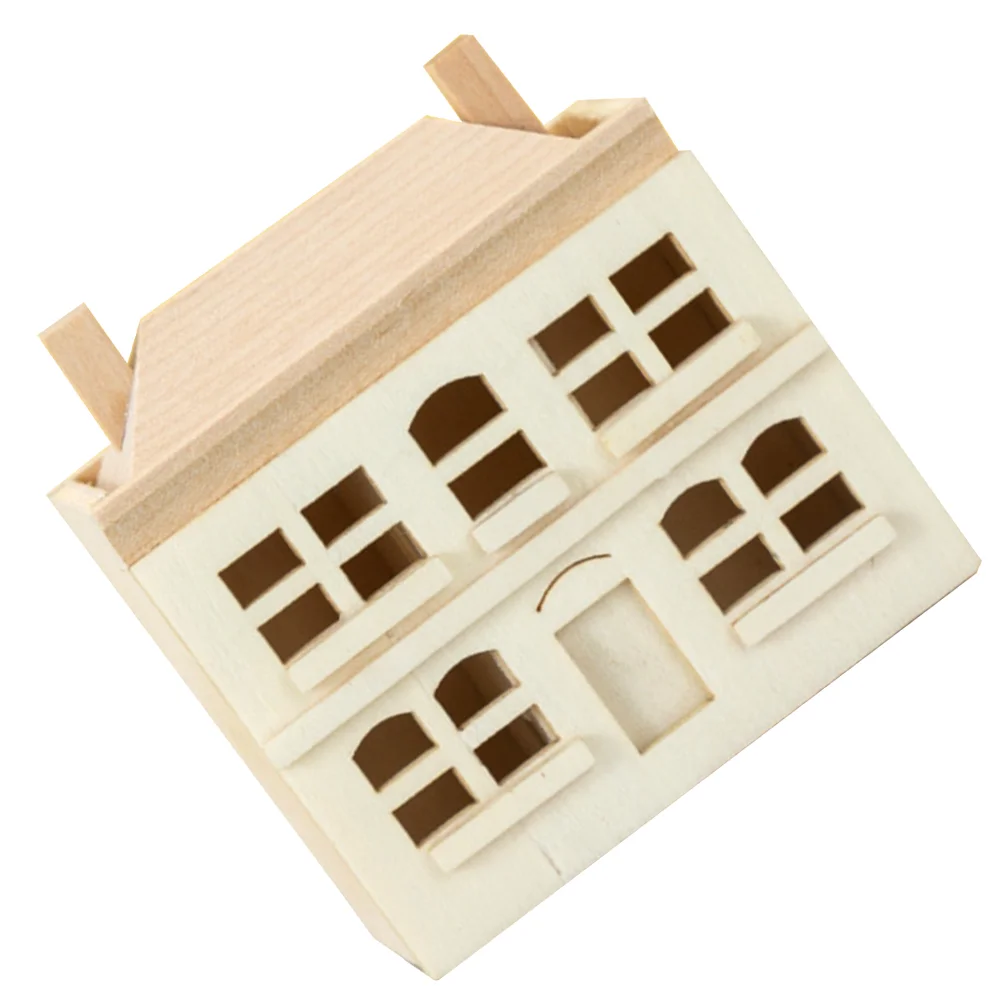 

Wood Villa Model Tiny House Decor Decorate Wooden Mini Houses Miniature Scale Buildings