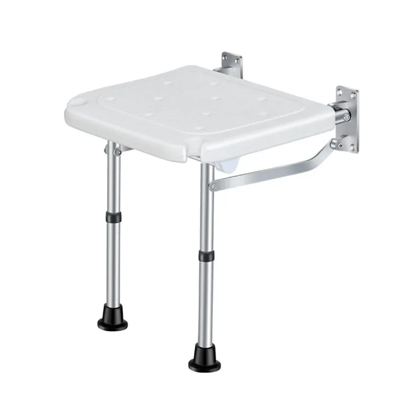 

Wall Mounted Bathroom Foldable Stool 180KG Bearing Weight Non-slip Folding Elderly Shower Seat Aluminum Alloy Safety Stool