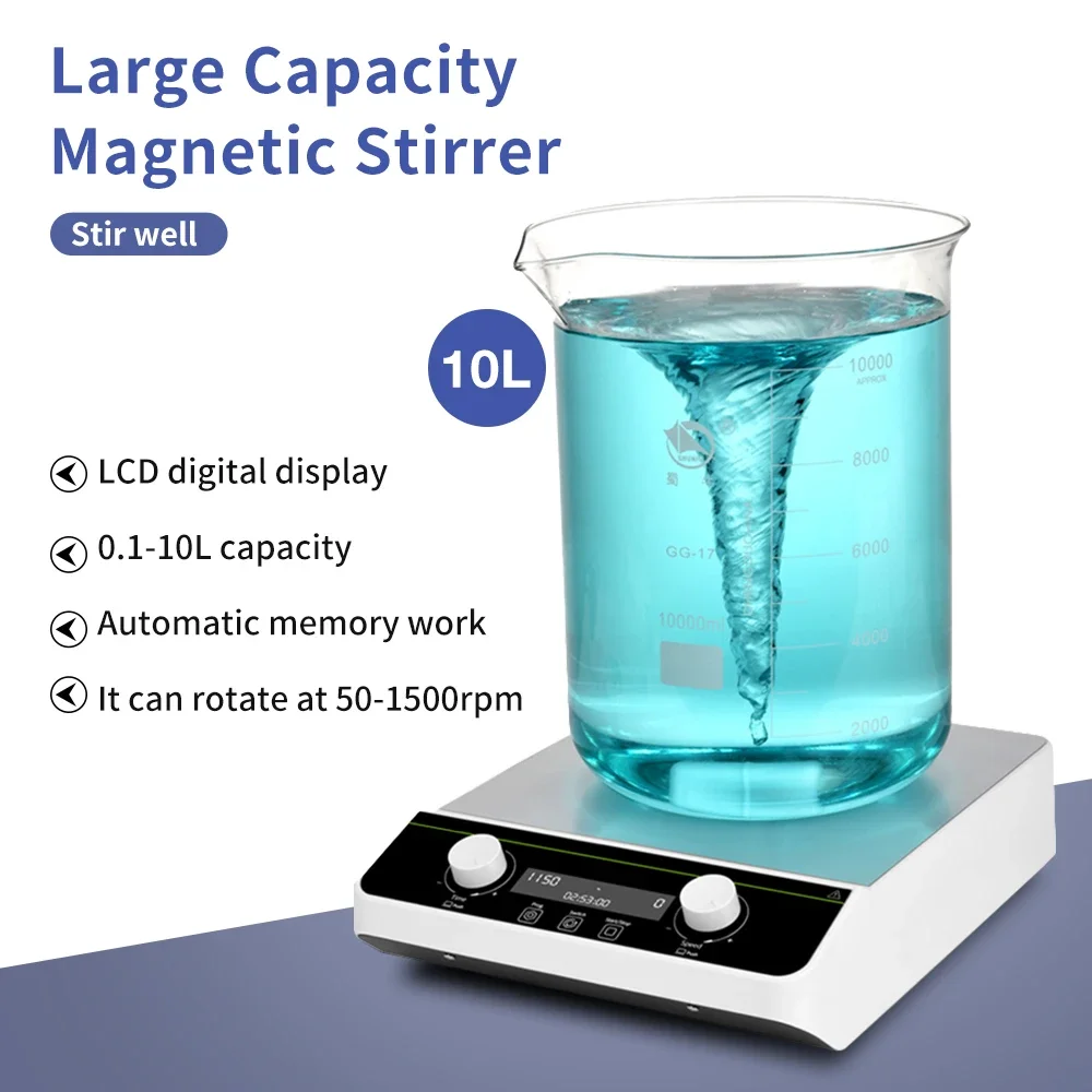 Manufacturer Magnetic Stirrer Mixer 10L Laboratory Machines Large Capacity Mixer for Lab Adjustable Magnetic Stirrers Perfume