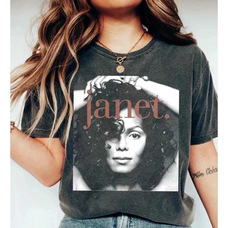 Janet Jackson Retro Shirt, 90s Retro Style Women's T-shirt Summer New Retro Unisex Casual Fashion Cotton T-shirt view 2
