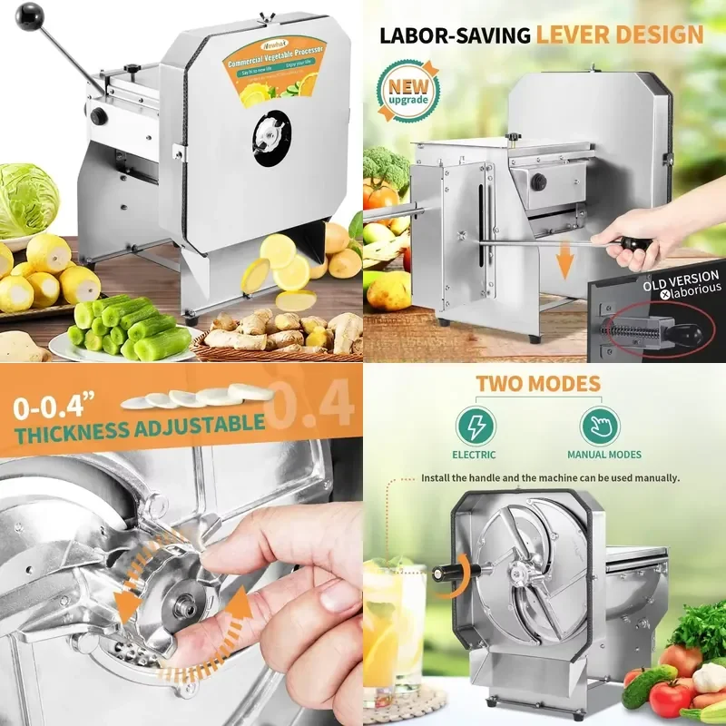 

SFW Certificate Upgraded Electric Potato Slicer Commercial Onion Slicing Machine Cabbage Shredder Vegetable Fruit Cutter
