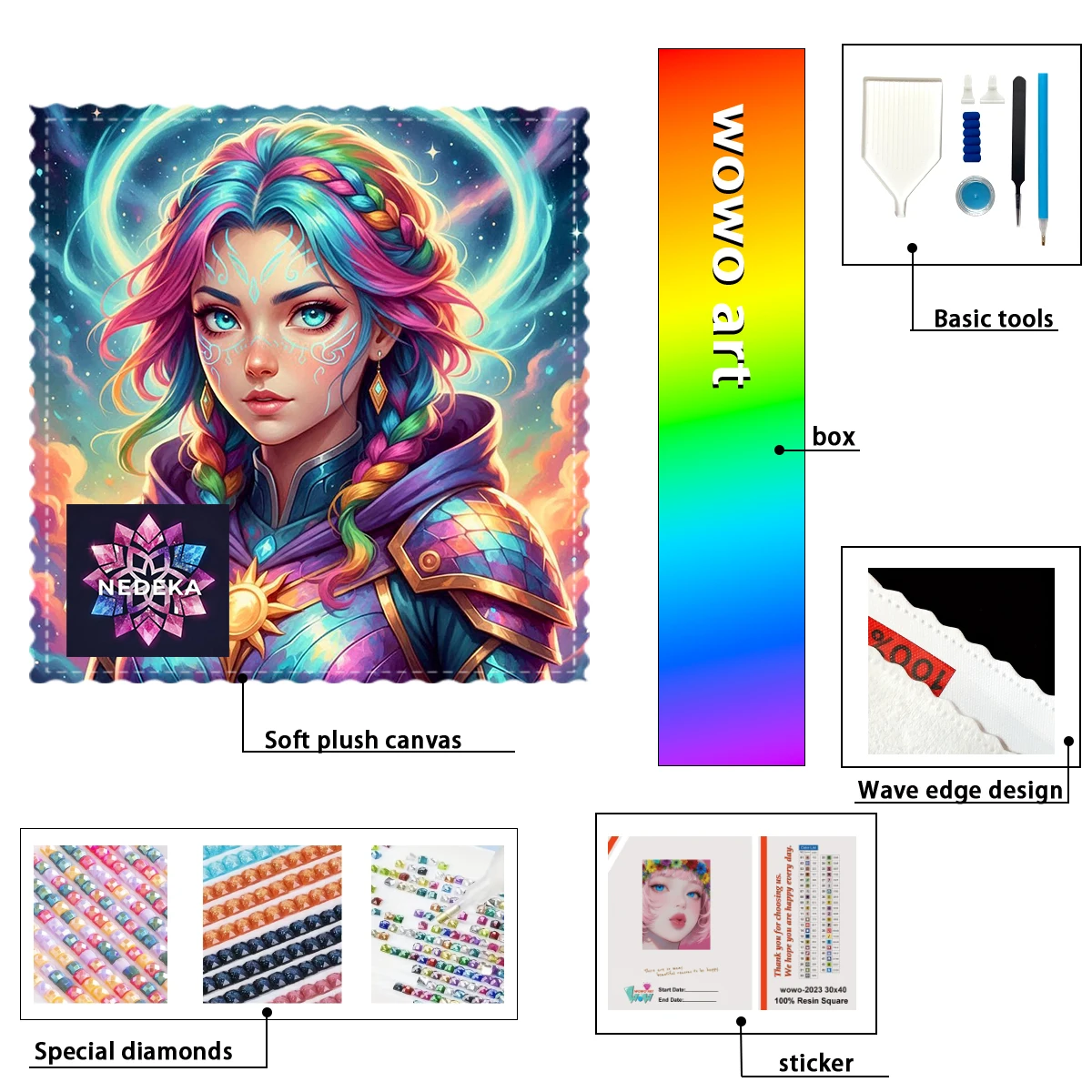 

【NEDEKA_ Diamond Art】Colorful Armored Girl AB Rhinestone FD Rhinestone Perfect Resin Diamond