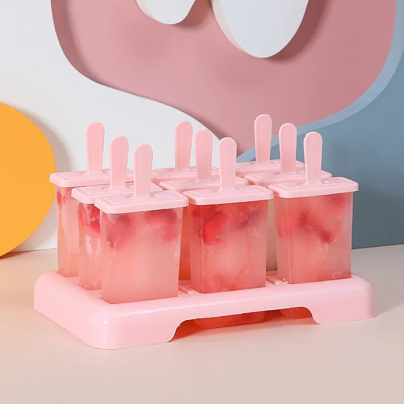 9 Grid Ice Cream Popsicle Mold DIY Ice Cream Machine Homemade Ice Box with Plastic Stick Ice-lolly Mold Ice Tray Kitchen Gadgets