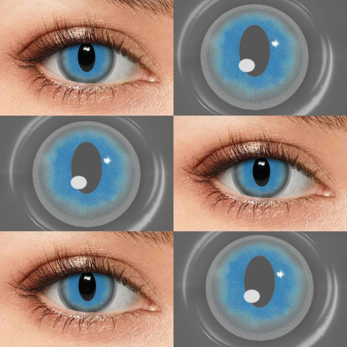 Lalens Gelbe Farbkontaktlinsen 14,5mm 1 Paar Halbjährlich Einweg Weiche Linsen Anime Cosplay Halloween Party Augen-Make-up – Detail 6
