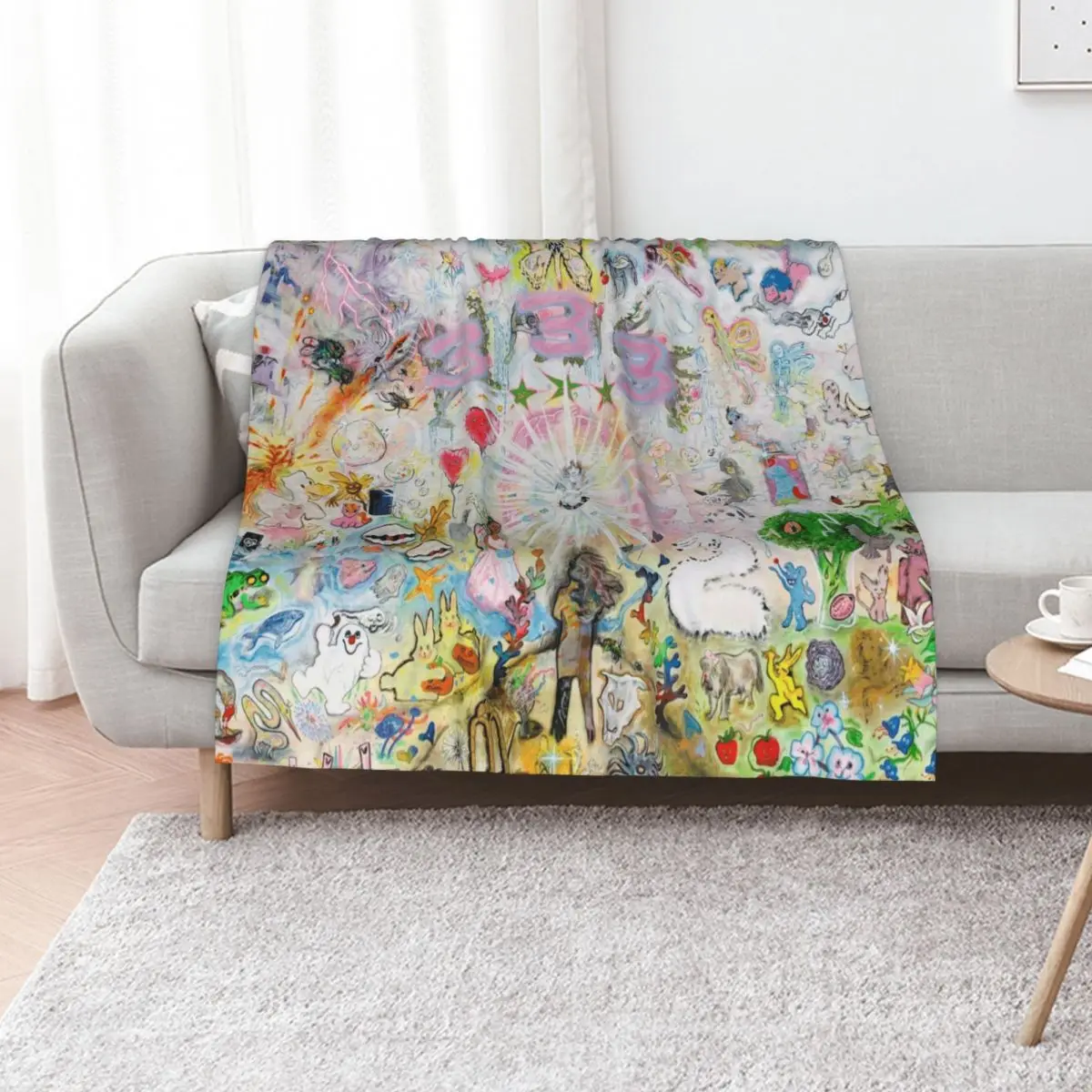 

333 bladee album cover Throw Blanket Flannel Soft Big Personalized Gift Thin Blankets