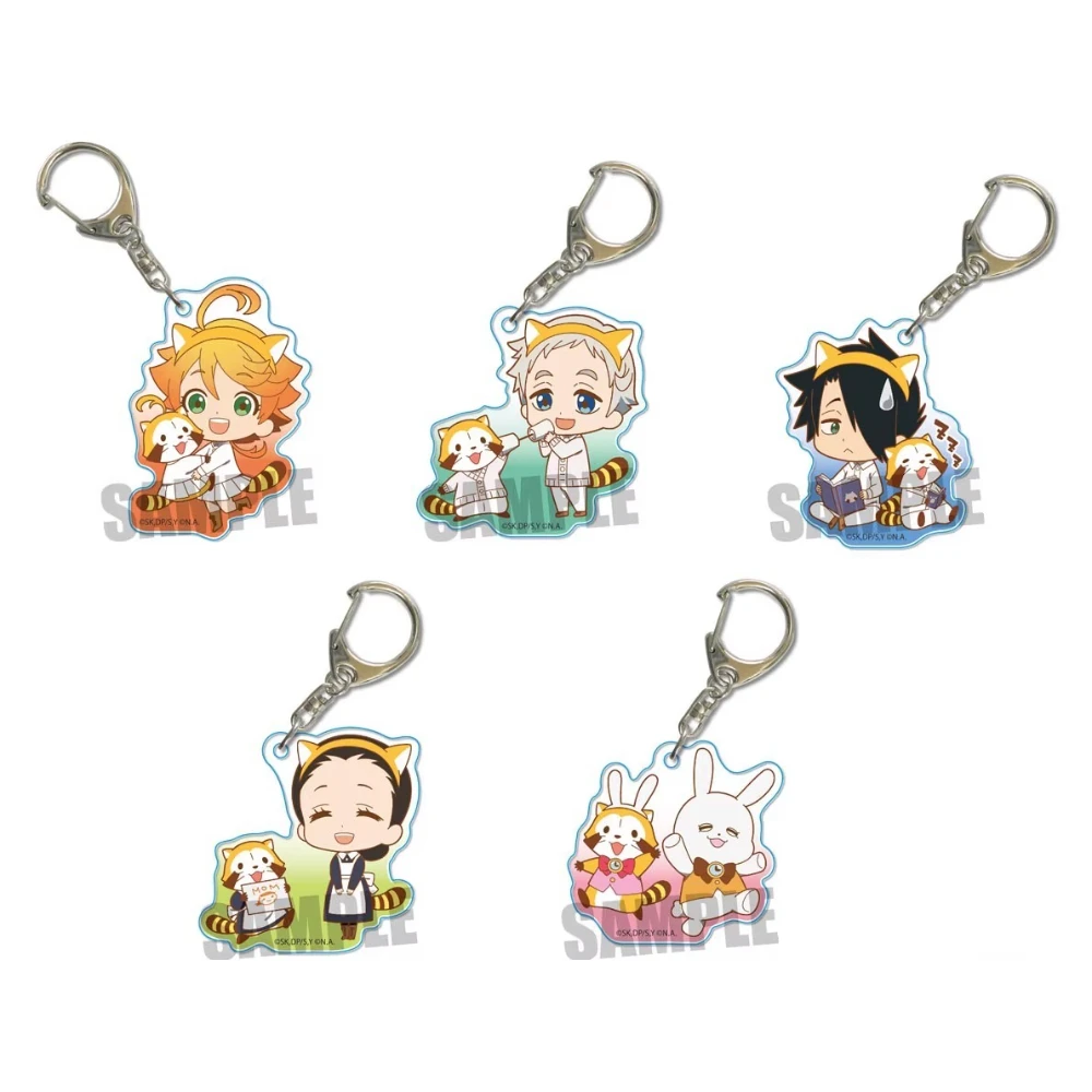 لعبة نورمان إيما راي آنا موجيكا المفاتيح دمية أنيمي الاكريليك كيرينغ قلادة للهدايا