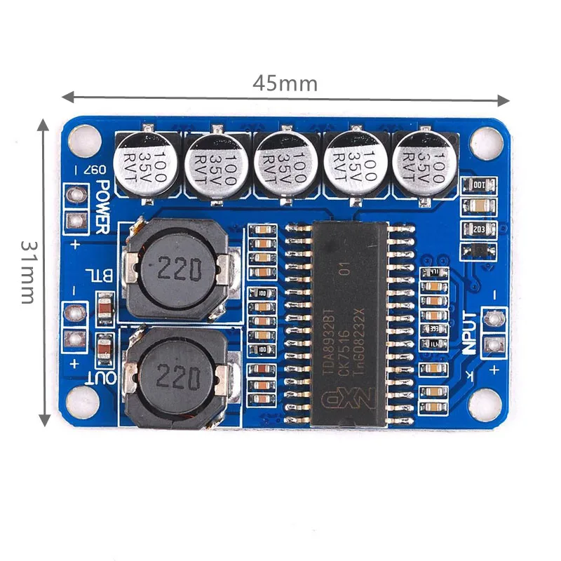 1~50Pcs Digital Power Amplifier Board Module 35W Mono Power Amplifier Module High Power Low Power TDA8932