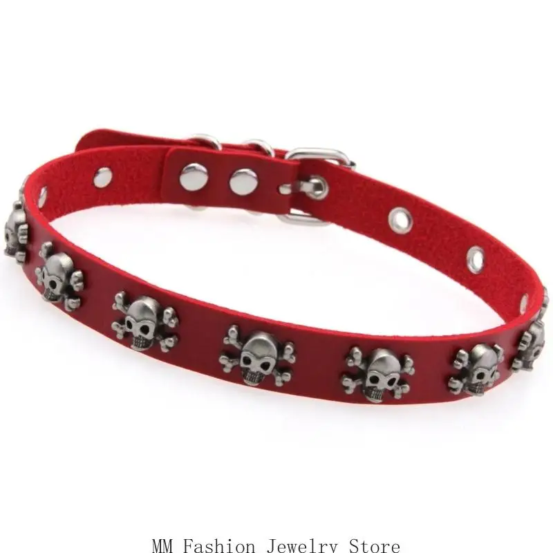 D0UB – ras du cou unisexe en collier avec breloque tête mort, bijoux à mode des années