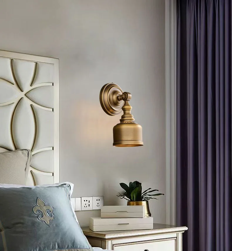 Old Copper Wall Lamp Clear Glass Indoor