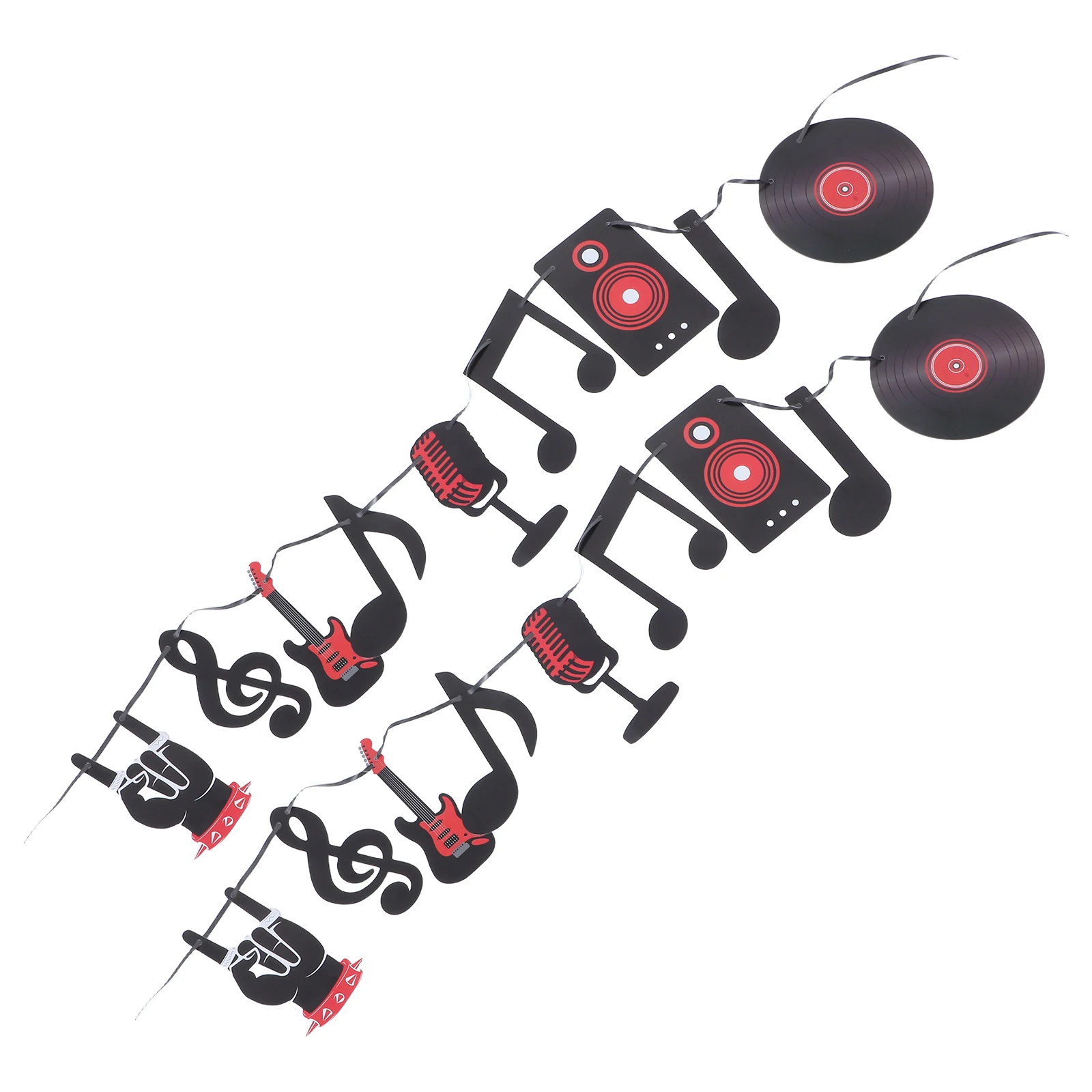 

2 set Rock Music Theme Banner Cardstock Party Decorations For Guitar Rock Musician Birthday Festival Carnival Event