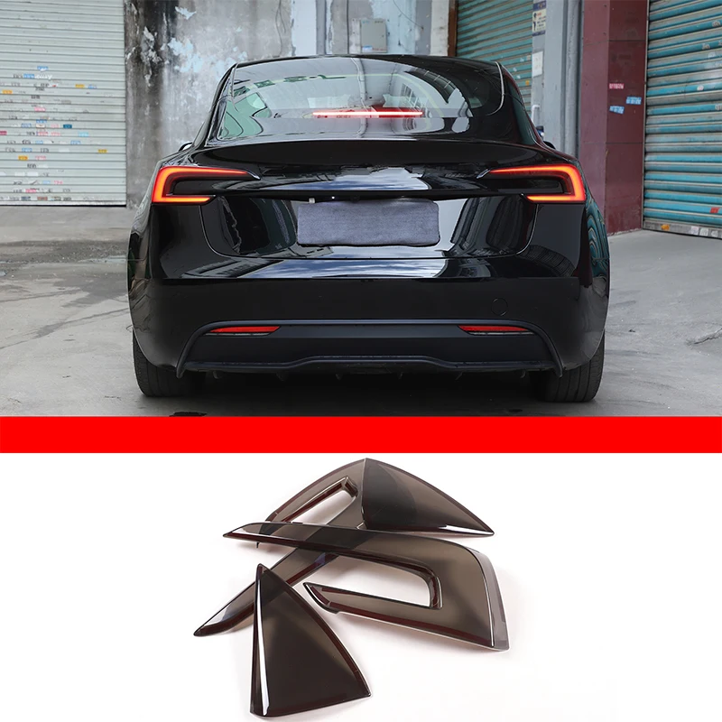 

For Tesla Model 3 2023+ Car Brake Light Appearance Modification Car Tail Light Smoked Black Shell ABS Transparent Gray