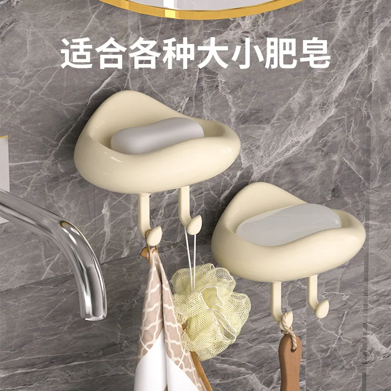 Cloud Soap Drain Dish Self-Adhesive Soap Travel Container With Hooks Punch Free Soap Holder Decorative Soap Dish for Bathroom