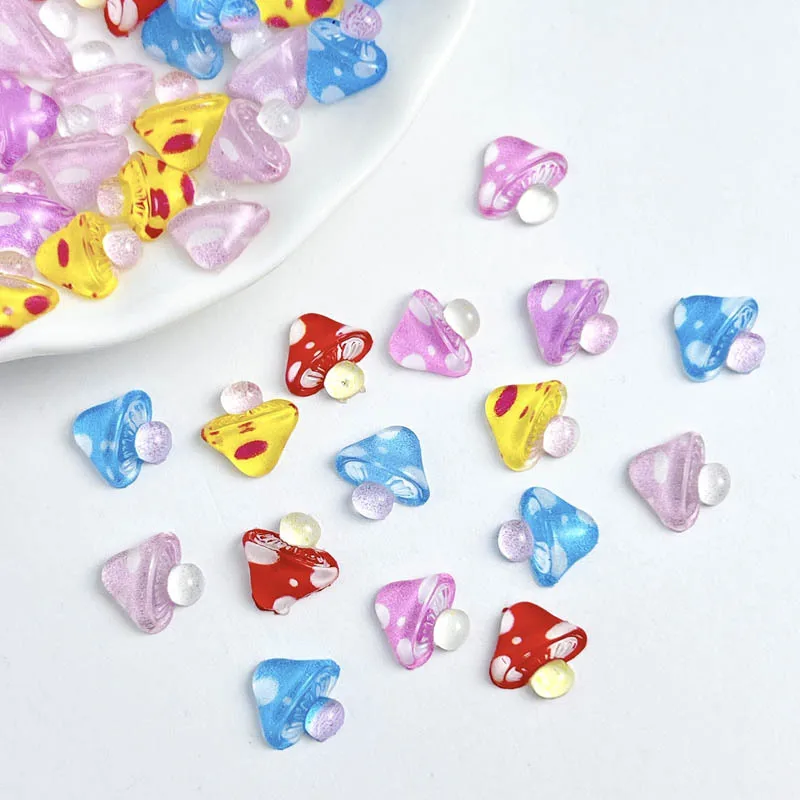 ชาร์มตกแต่งเล็บรูปมาการองหลากสี 20 ชิ้น ลายการ์ตูน 3 มิติ รูปเห็ด ทำจากเรซิ่น สำหรับตกแต่งเล็บ DIY ขนาด 9*10 มม.