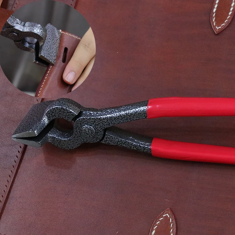 Leather Products Flanged and Pressed Flat Mouth Extrusion Pliers DIY Handwork Leather Bag/shoe/Jingle Bell Auxiliary Making Tool