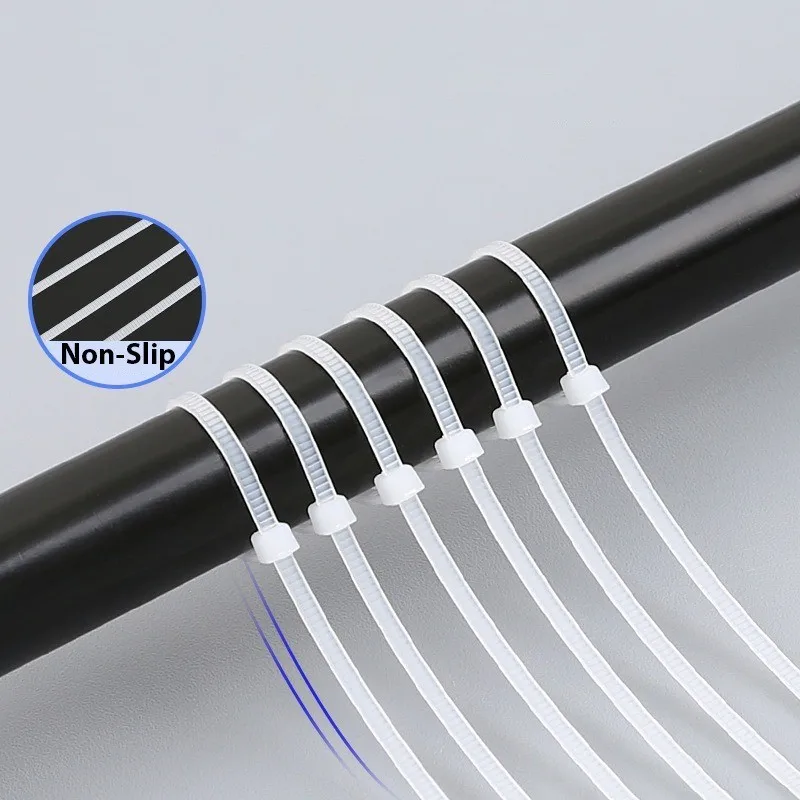 

Smooth Surface Nylon Cable Ties, 50 Pcs Pack, Snag-Free Wire Management, Safe for Delicate Cables