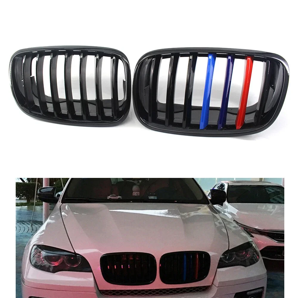 

Передняя решетка для внедорожника для BMW E70 E71 X5 X6 2007-2013, блестящий черный цвет 51137157687 51137157688 51137185223 51137185224