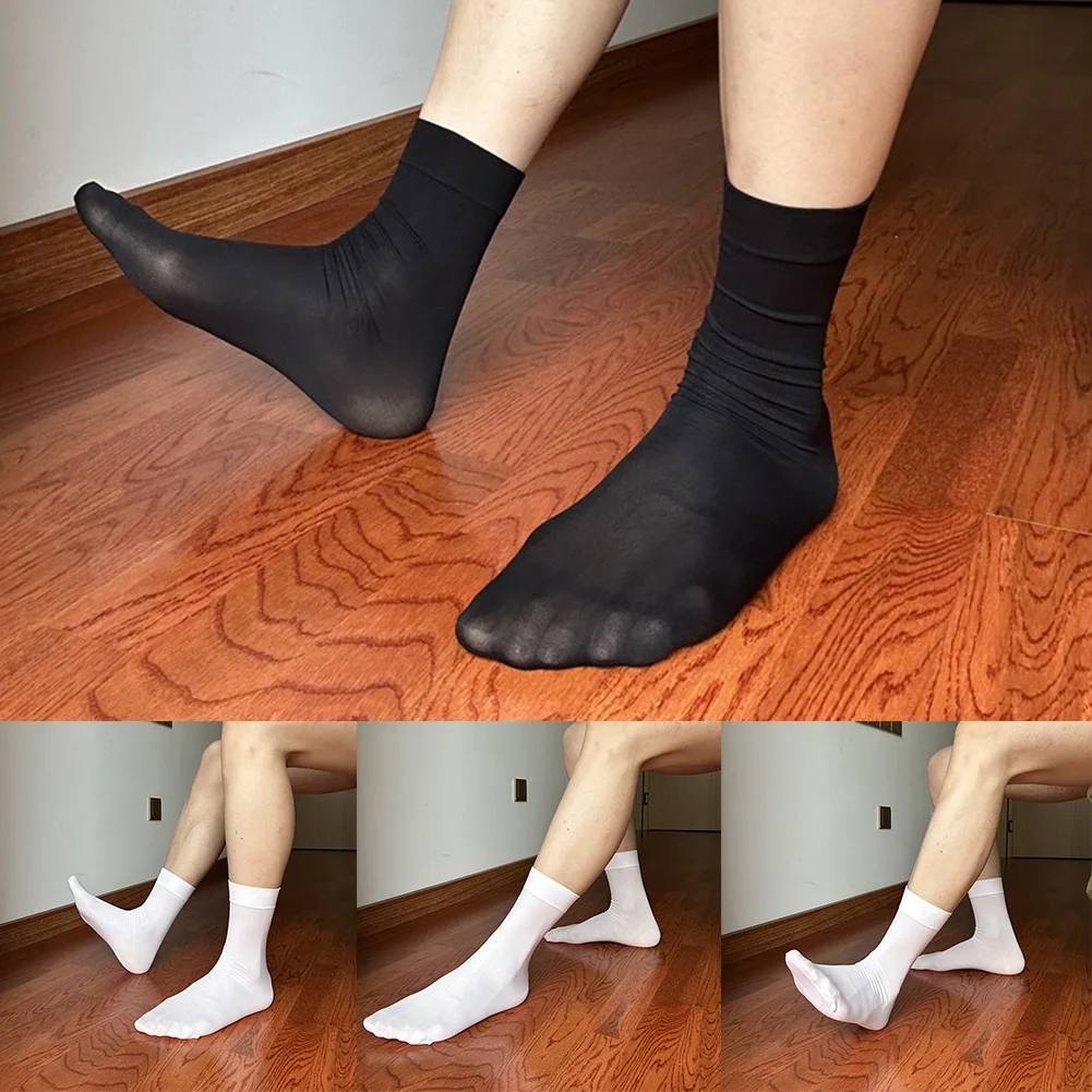 Czarne nylonowe skarpety męskie typu slipper, rozmiar 29-31 cm, męskie skarpety oddychające, krótkie skarpety, modne skarpety tubowe.