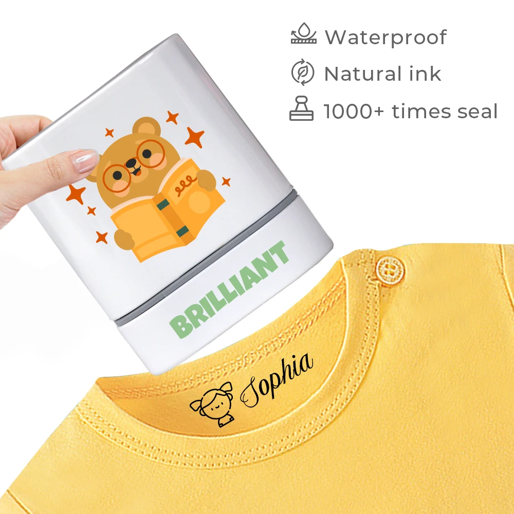 Creatieve Cartoon Motiverende Aanmoediging Babykleding Naam Stempel Diy Gepersonaliseerde Naamstempels Voor Kleding Kinderdagverblijf Naam Speelgoed