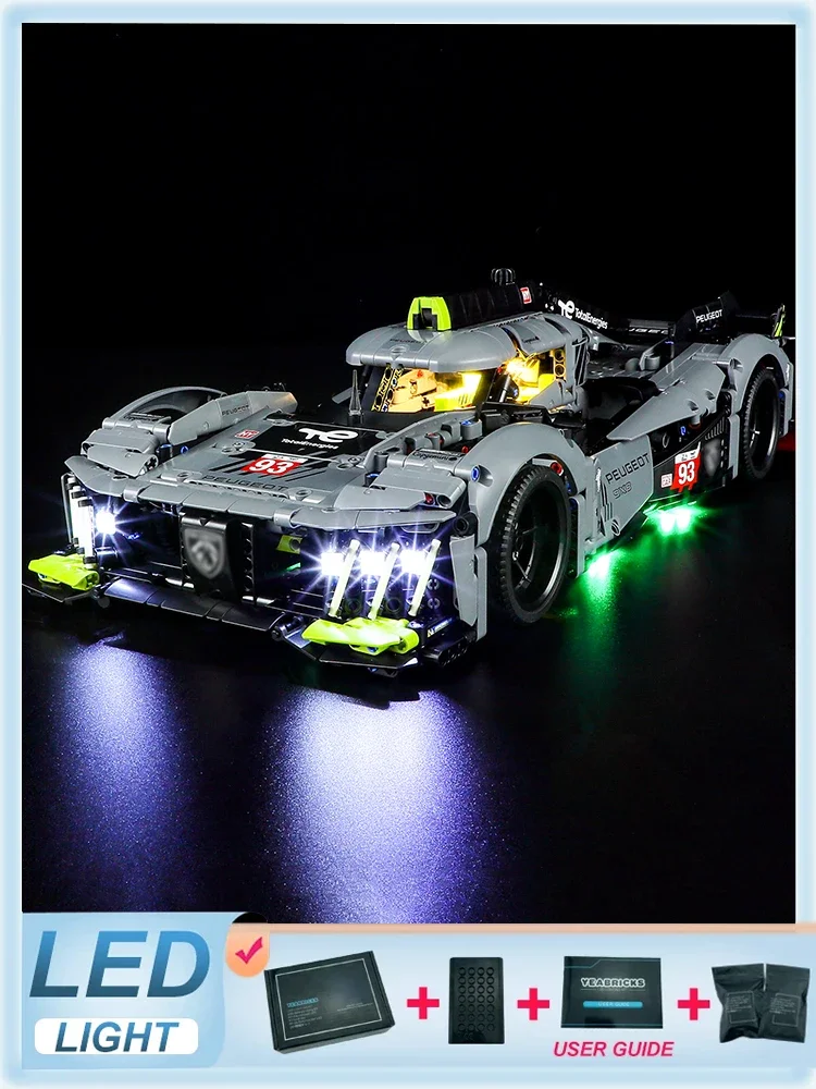 LED-Beleuchtungsset für LEGO 42156 Peugeot Sportwagen 9X8 24H Le Mans Hybrid Hypercar (Nur LED-Leuchten) Bausteine Lichter Geschenke für Erwachsene und Kinder