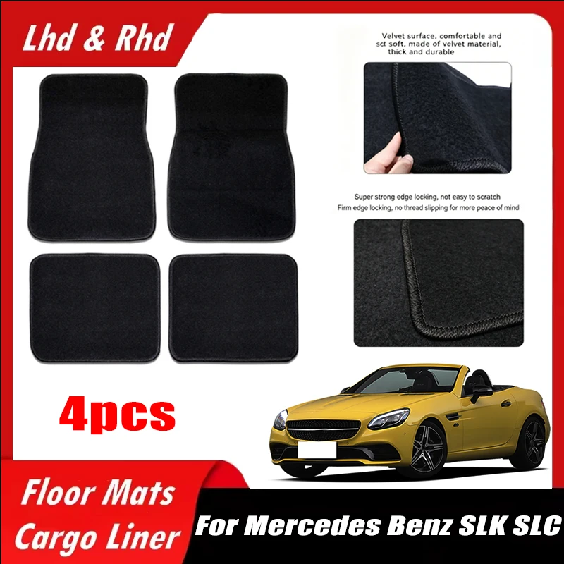 

4pcs Car Floor Mats All-Weather Easy To Clean Durable Anti-Slip Interior Protection Floor Liners For Mercedes Benz SLK SLC